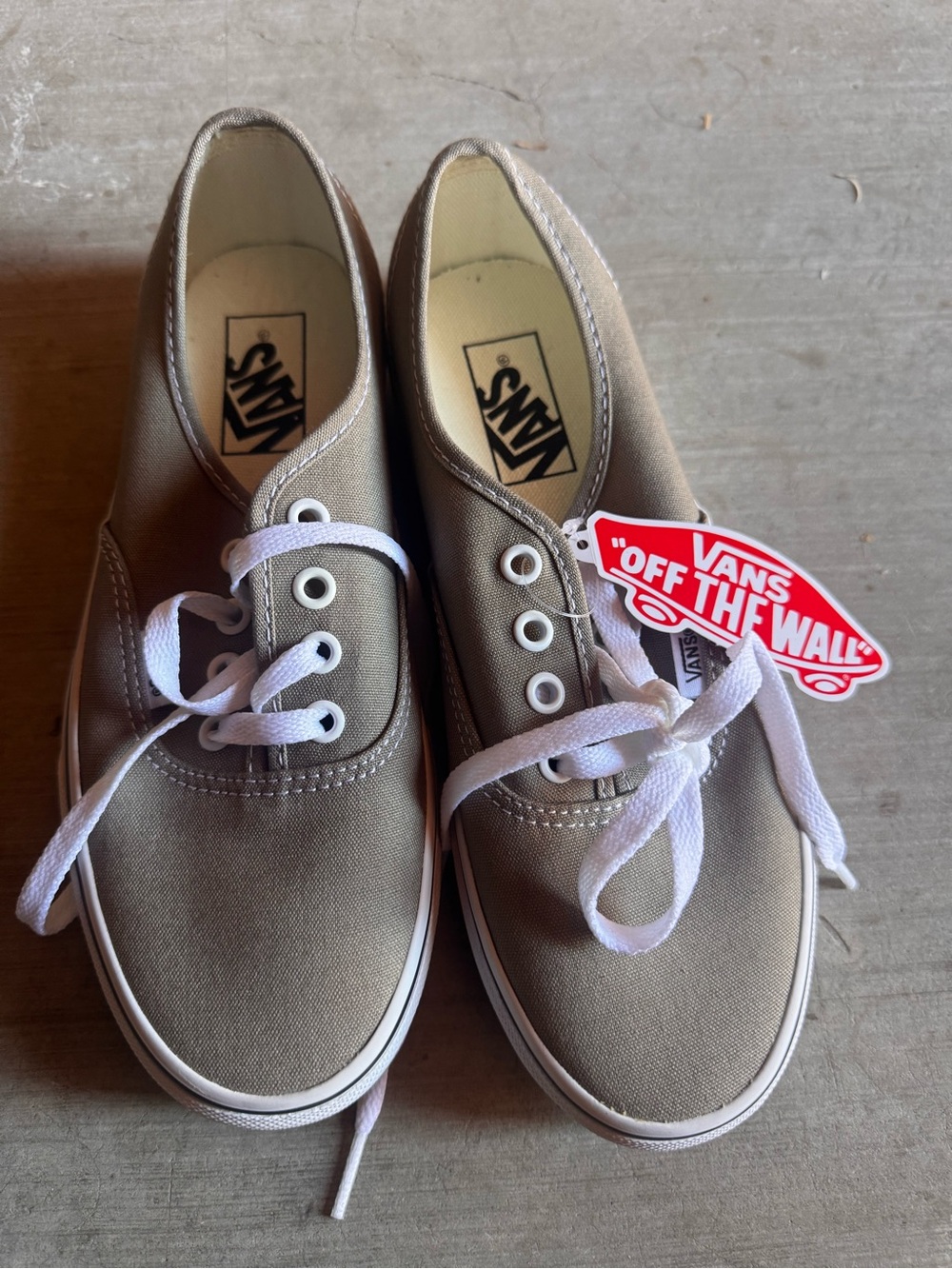 Vans Canvas Low-Top Sneakers - Taupe with White Trim
